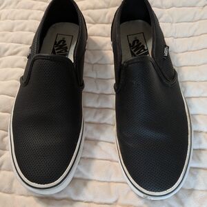 Vans Slip-On Perforated Black Casual Sneakers for Women Sz 8.5 Soles Like New